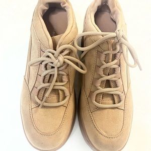 Madden Girl Suede Chunky Block Wedge Shoe. Color Tan Size 10